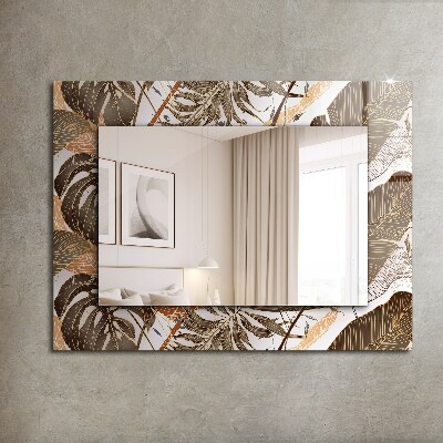 Oglinda rama cu imprimeu Frunze cu motive tropicale