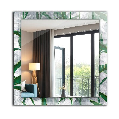 Decoratiuni perete cu oglinda Plante cu frunze verzi