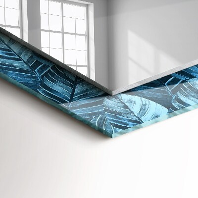 Oglinda imprimata Modele cu frunze albastre