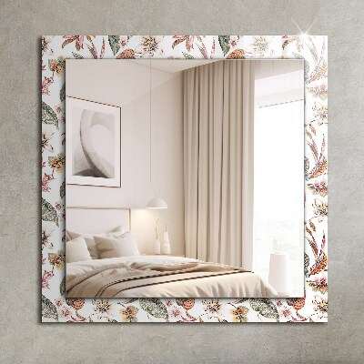 Decoratiuni perete cu oglinda Flori și frunze