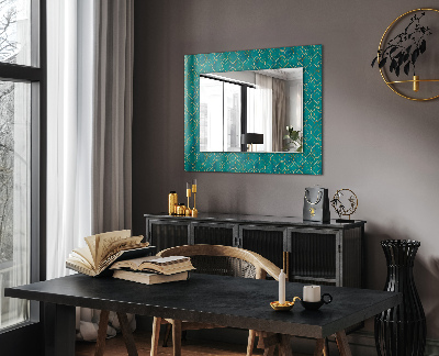 Oglinda imprimata Motiv geometric verde