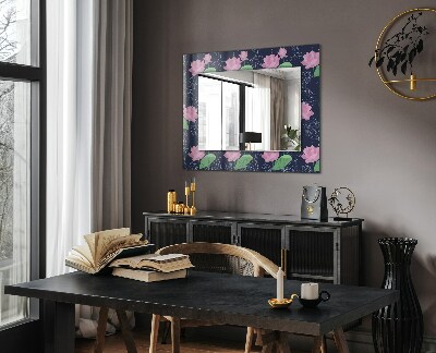 Decoratiuni perete cu oglinda Flori de lotus roz