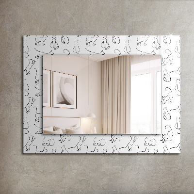 Oglinda cu rama imprimata Frunze verzi
