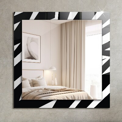 Oglinda rama cu imprimeu Motive geometrice în alb și negru