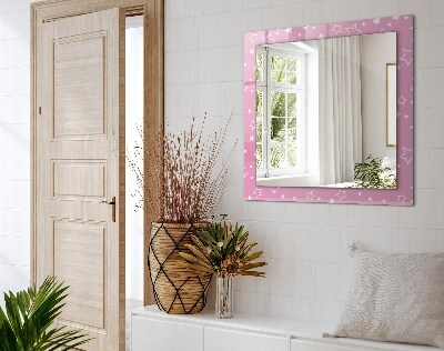 Oglinda rama cu imprimeu Pătrat roz
