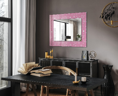 Oglinda rama cu imprimeu Pătrat roz