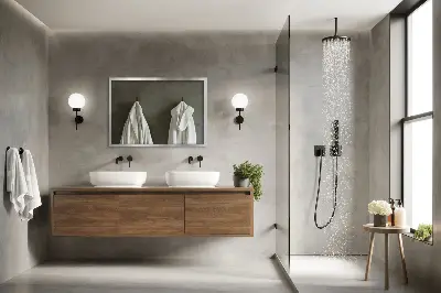 Oglindă de perete cu ramă argintie cu aspect modern