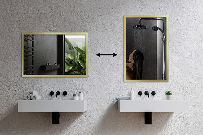 Oglindă de perete cu ramă aurie cu design elegant