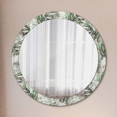 Decor oglinda rotunda Frunze de acuarelă