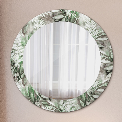 Decor oglinda rotunda Frunze de acuarelă