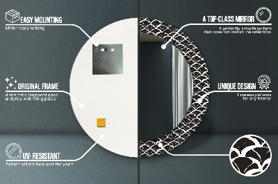 Decor oglinda rotunda Scale orientale