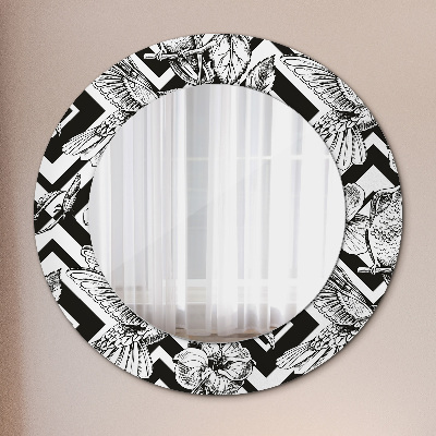 Oglinda rotunda cu rama imprimata Pasărea colibri
