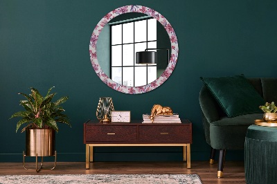 Oglinda rotunda cu rama imprimata Flori de acuarelă