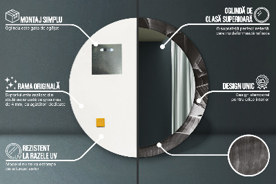 Oglinda rotunda cu rama imprimata Palmieri tropicali
