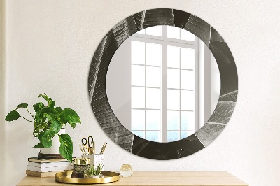 Oglinda rotunda cu rama imprimata Palmieri tropicali