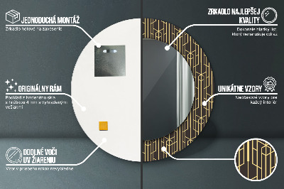 Oglinda rotunda cu rama imprimata Abstract