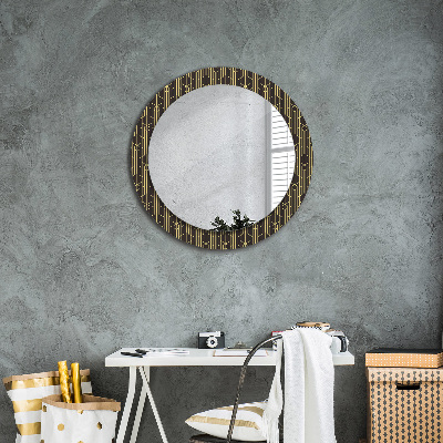 Oglinda rotunda cu rama imprimata Abstract