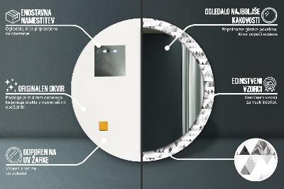 Oglinda rotunda cu rama imprimata Triunghiul curcubeului