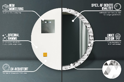 Oglinda rotunda cu rama imprimata Triunghiul curcubeului
