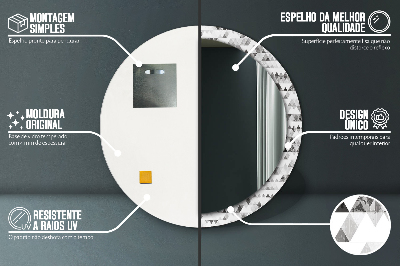 Oglinda rotunda cu rama imprimata Triunghiul curcubeului