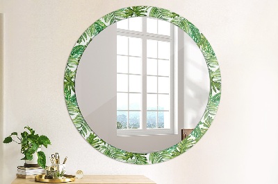 Decor oglinda rotunda Frunze de junglă