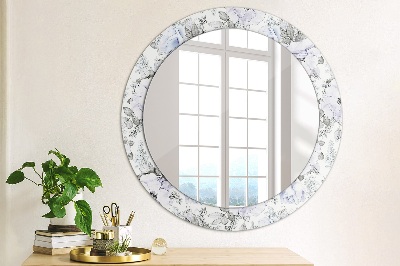 Decor oglinda rotunda Trandafiri albaștri