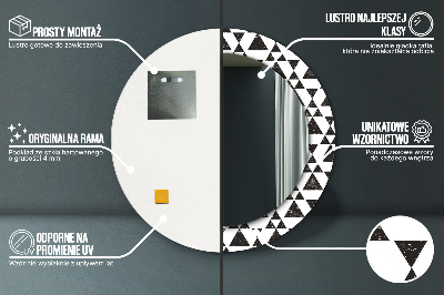 Oglinda rotunda cu rama imprimata Triunghiuri de geometrie