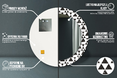 Oglinda rotunda cu rama imprimata Triunghiuri de geometrie