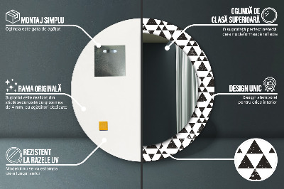 Oglinda rotunda cu rama imprimata Triunghiuri de geometrie