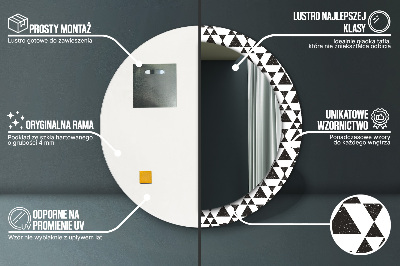 Oglinda rotunda cu rama imprimata Triunghiuri de geometrie