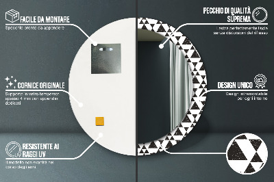 Oglinda rotunda cu rama imprimata Triunghiuri de geometrie