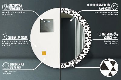 Oglinda rotunda cu rama imprimata Triunghiuri de geometrie