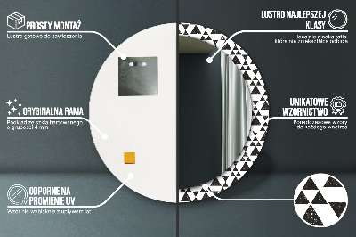 Oglinda rotunda cu rama imprimata Triunghiuri de geometrie