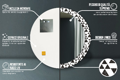 Oglinda rotunda cu rama imprimata Triunghiuri de geometrie