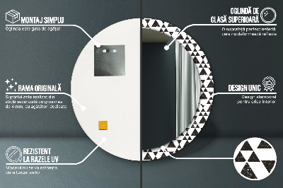 Oglinda rotunda cu rama imprimata Triunghiuri de geometrie