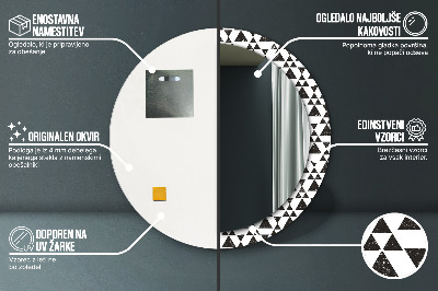 Oglinda rotunda cu rama imprimata Triunghiuri de geometrie