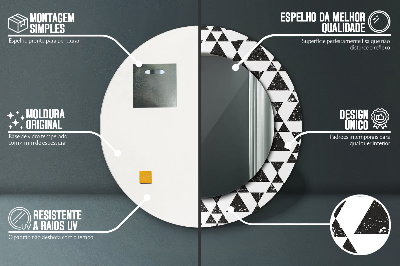 Oglinda rotunda cu rama imprimata Triunghiuri de geometrie