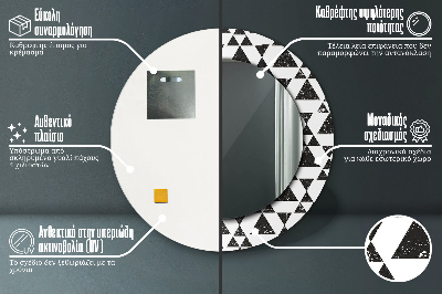 Oglinda rotunda cu rama imprimata Triunghiuri de geometrie