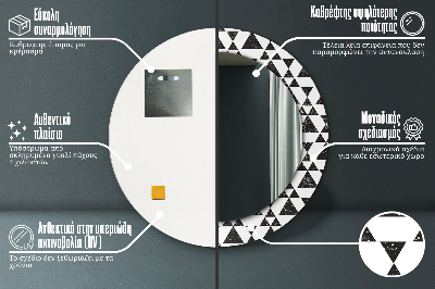 Oglinda rotunda cu rama imprimata Triunghiuri de geometrie