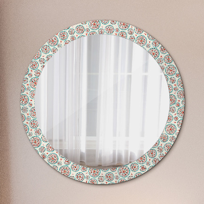 Oglinda rotunda cu rama imprimata Model boho