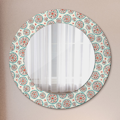 Oglinda rotunda cu rama imprimata Model boho