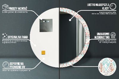 Oglinda rotunda cu rama imprimata Model etnic