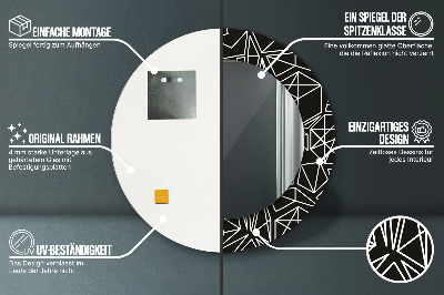 Oglinda rotunda cu rama imprimata Model geometric