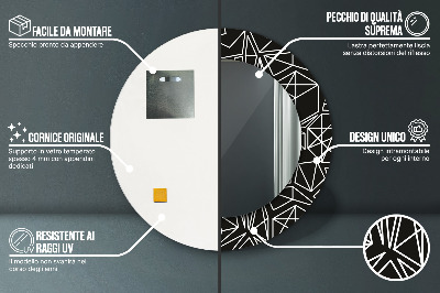 Oglinda rotunda cu rama imprimata Model geometric