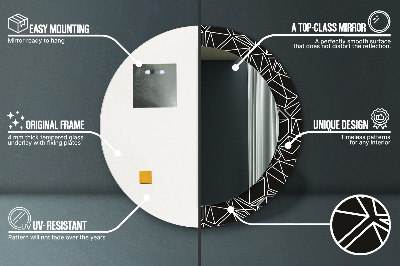 Oglinda rotunda cu rama imprimata Model geometric