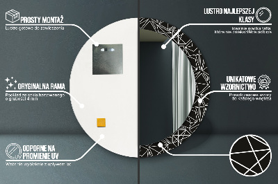 Oglinda rotunda cu rama imprimata Model geometric