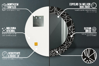 Oglinda rotunda cu rama imprimata Model geometric