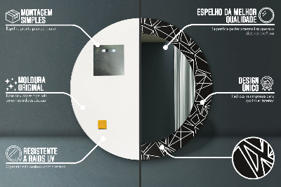 Oglinda rotunda cu rama imprimata Model geometric