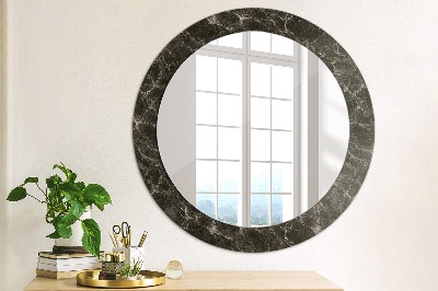 Decor oglinda rotunda Marmură neagră