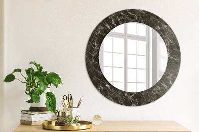 Decor oglinda rotunda Marmură neagră